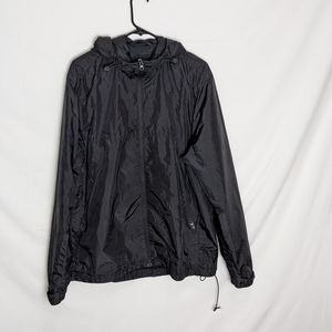 H&M Hooded Rain Jacket Full Zip Waterproof Lightweight Men's Size Large Black